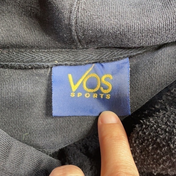 Vintage Vos Sports Red Wing Shoes Black Hooded Sweatshirt Large Hockey Lace - Picture 3 of 7